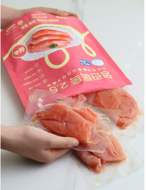 아라향 2.5% 초저염 무색소 개별진공 소분 명란톡톡 분홍 (실속), 500g, 1개