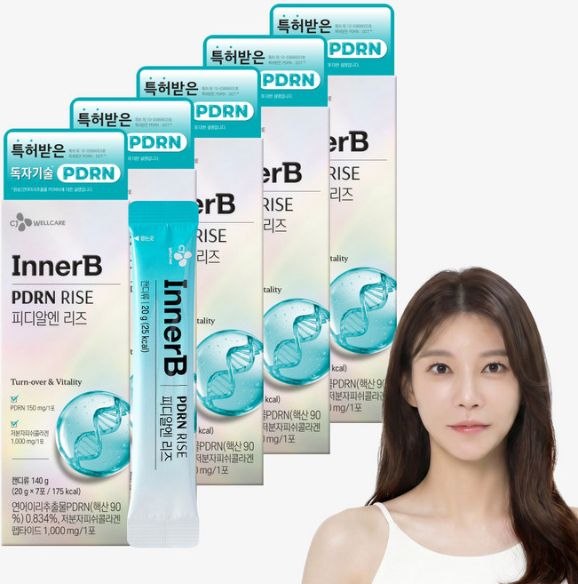 CJ 이너비 먹는 PDRN 150mg 콜라겐 뮤신 차예련의 피디알엔리즈, 5박스, 140g