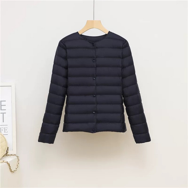 [C&D] 여성 구스 경량 기본 라운드 패딩 미디움