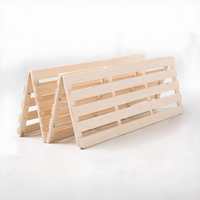 엄마가구 저상형 4단 접이식 깔판 퀸, 내추럴원목