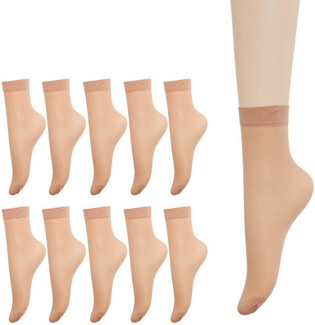 BYC 고탄력 베이직 데일리 발목 스타킹 10매