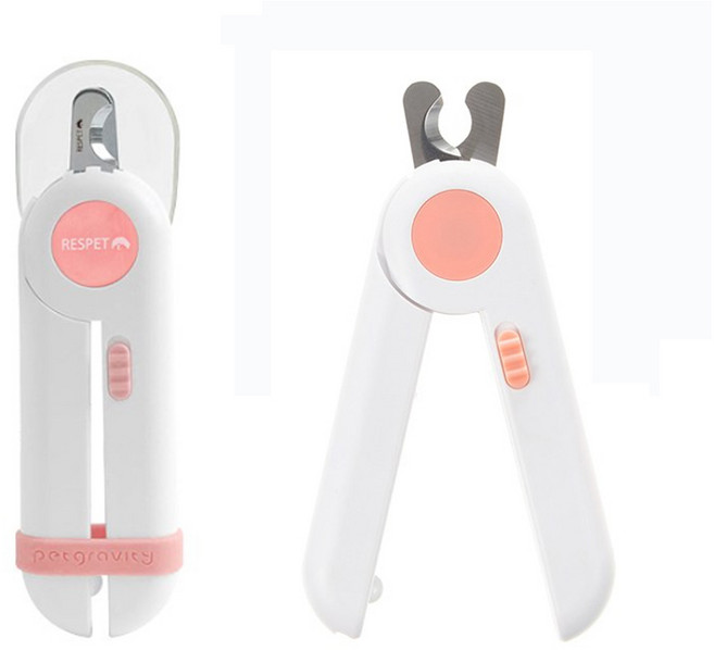 더바른 LED 반려동물 발톱깎이+다듬이, 1개, 핑크