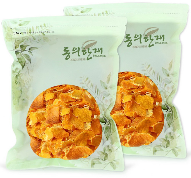 동의한재 제주도 햇 진피 귤피 귤껍질, 600g, 2개