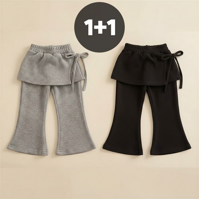 룩앤필 여아 레이어드 스커트 포인트 밴딩 팬츠 2종세트