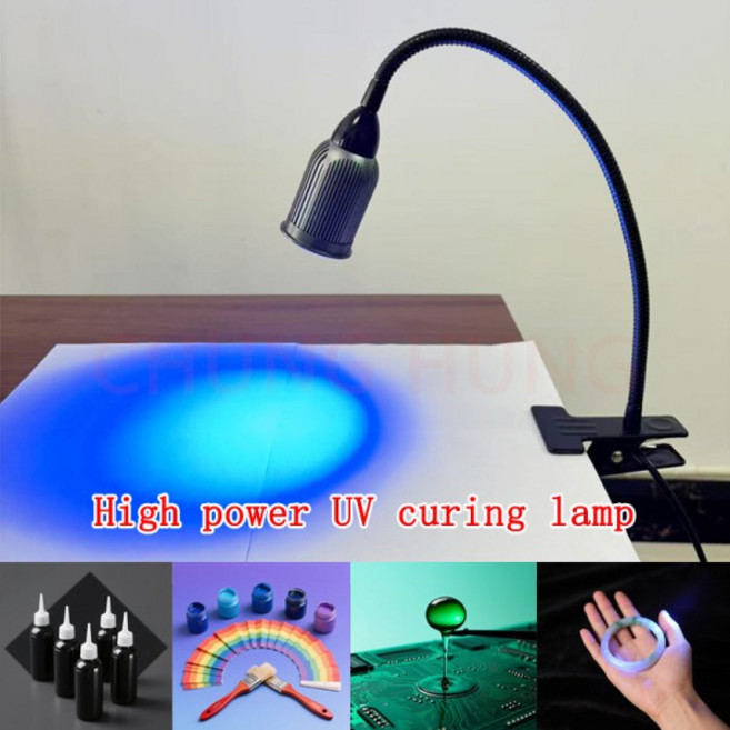 10W 365nm 395nm 고출력 UV 경화 램프 UV 무영점 접착제 잉크 레진 그린 오일 휴대폰 수리 UV LED 경화 램, 04 AU Plug, 02 Wavelength365nm