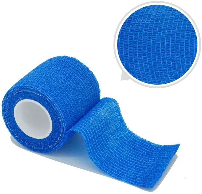1/6개 다채로운 스포츠 붕대 자가 접착성 탄력 붕대 스포츠 보호 패치 무릎 손바닥 어깨, 08 Blue, 03 7.5cmX4.8m