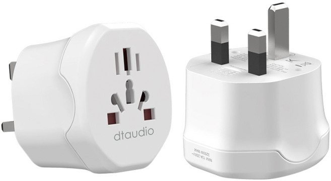 DTAudio 多國旅行轉接頭 歐規 英規 澳規 出國 2500W 阻燃材質 聆翔旗艦店, 1個, 英規插頭