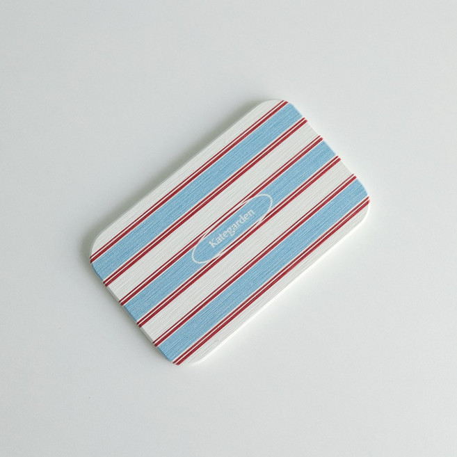 케이트가든 자체제작 홀리데이 스트라이프 규조토 비누받침, 소형, 블루