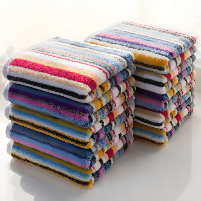 피에르가르뎅 조이폴 스트라이프 선염 세면타월 180g 30수 면사, 랜덤 발송, 10개