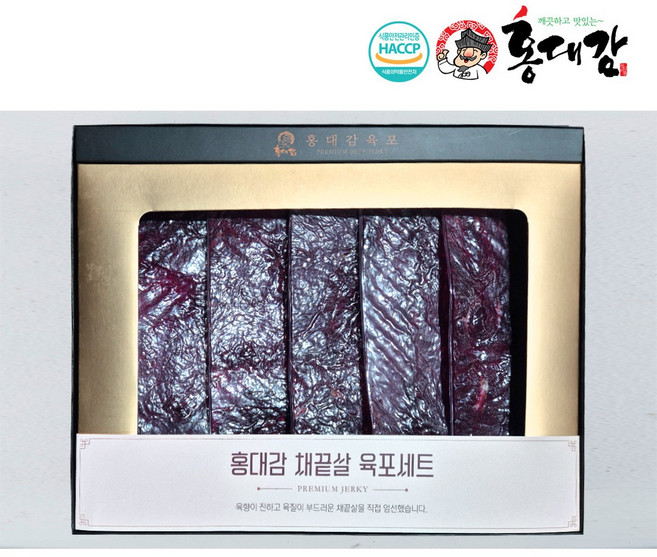 [공장직구] 홍대감 채끝육포 선물세트 300g 설 추석 명절 기념일 마트, 1개