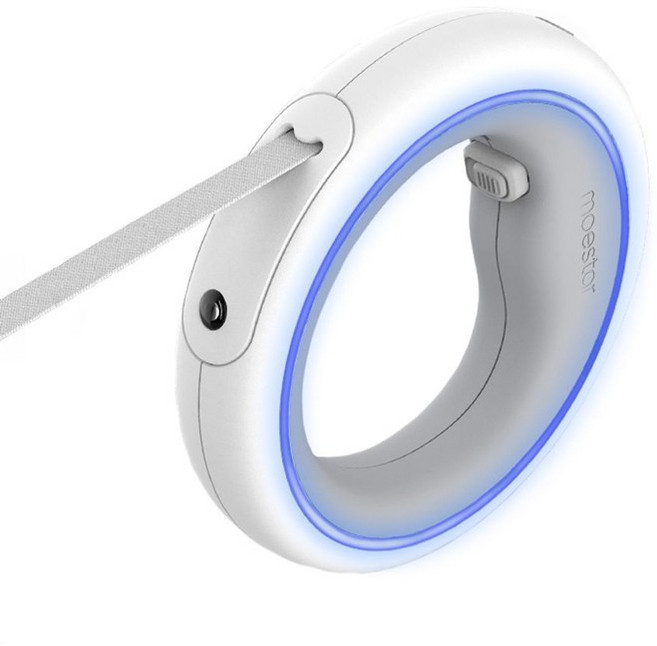 LED 강아지 리드줄 안전 핸즈프리 자동 가슴줄 목줄 반려견 산책줄 반려동물, M, 그레이 밴드 라이트 타입 견인 로프, 1개