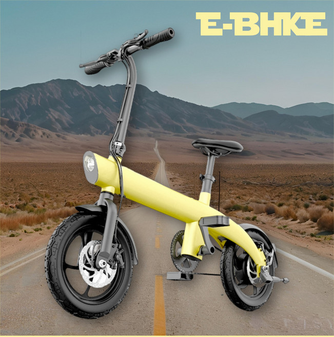 옐핑 전기자전거 배터리 분리형 출퇴근, Yellow, 경량스틸