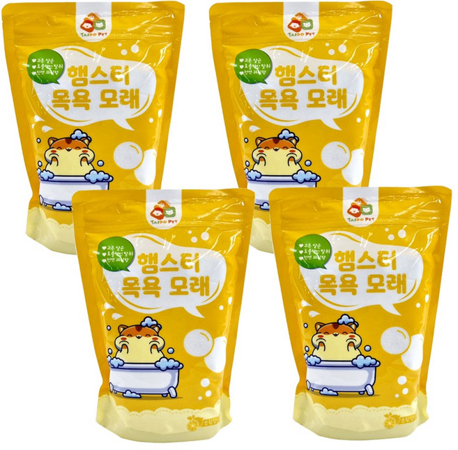애니몰파크 햄스터 목욕모래 레몬향, 4개, 1kg