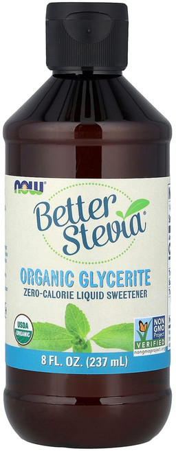 NOW Foods Better Stevia 제로칼로리 액상 감미료 글리세린 8fl oz(237ml) 1팩, 237ml, 1개