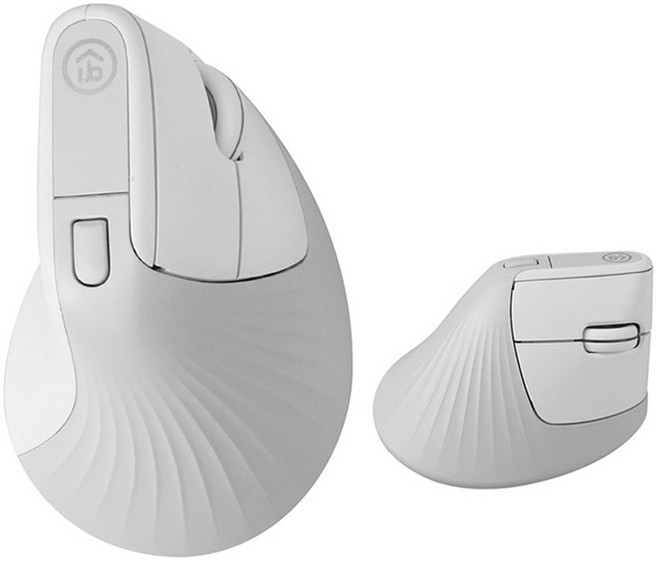 aibo 人體工學 2.4G 無線靜音滑鼠 - USB/Type-C 雙介面 三段DPI, 冰川灰, LY-ENMSVE02灰