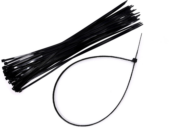 kimspp 케이블타이 6x500mm(블랙) 케이블밴드 타이밴드 전선정리 배선정리, 50개, 벌크