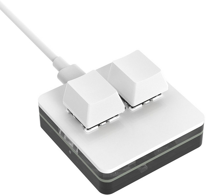 아이모 2키 단축 키보드 복붙 매크로 키보드, EK2, 화이트