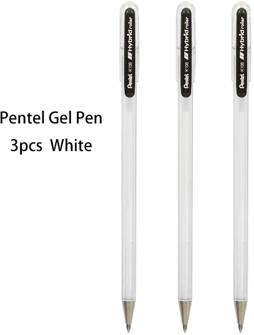 사쿠라 젤리 롤 펜 세트 흰색 잉크 스케치 하이라이트 마커 드로잉 미술 용품 0.3mm, 01 3pcs White