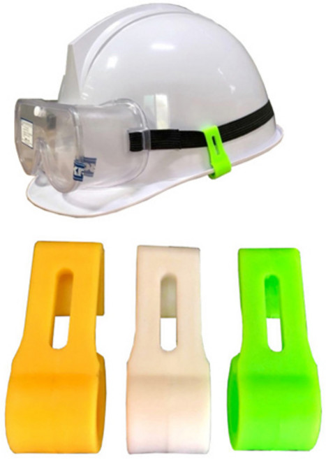 안전모 고정 클립 1봉 3PCS 고글밴드 헤드랜턴, 3개, 형광