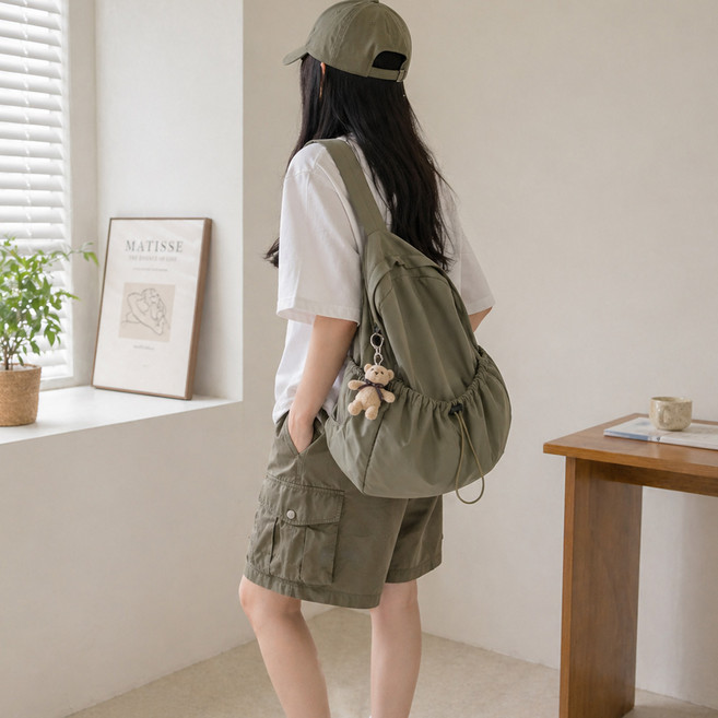 루모LOUM 데일리 초경량 나이론 스트링 백팩 가벼운 수납 캐주얼 가방