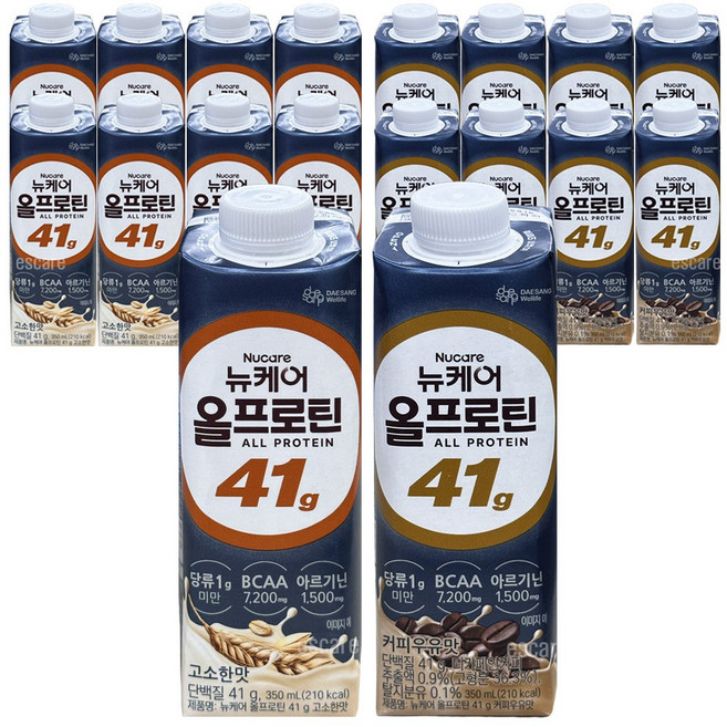 뉴케어 올프로틴 (고소한맛+커피우유맛) 고단백 건강음료, 18개, 350ml
