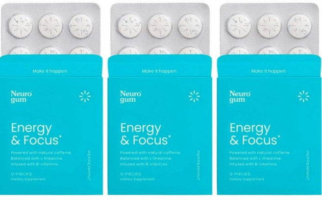 NeuroGum 뉴로검 에너지 집중력 페퍼민트 3팩