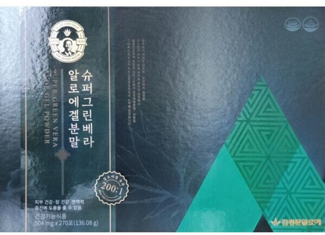 김정문알로에 슈퍼그린베라 알로에겔분말 504mgX270포, 1개, 270회분