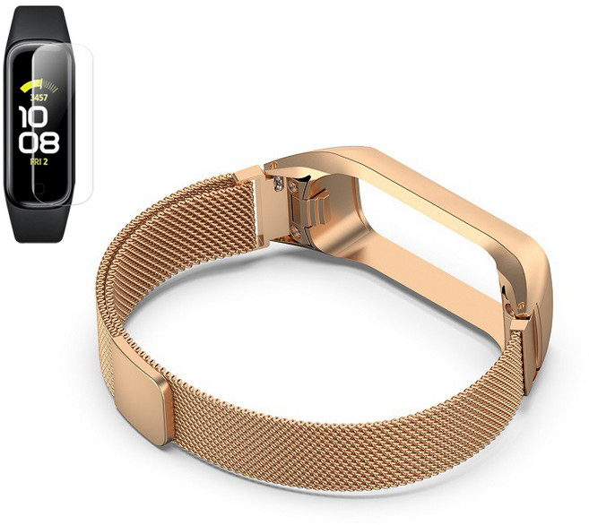 TAOMI 갤럭시 핏2 밀레니즈루프 스트랩 밴드 SM-R220 메탈, 로즈골드