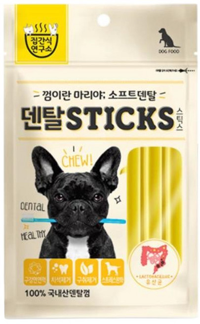 국산 덴탈스틱 개껌간식 치석제거 유산균 2개 펫만찬