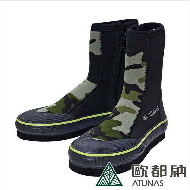 ATUNAS 歐都納 長筒毛氈溯溪鞋《黑/迷彩》