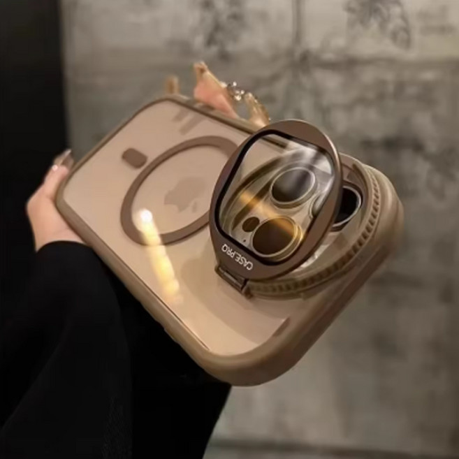 Mamor 아이폰 16 15 14 13 프로 프로맥스 플러스 카메라 보호 플립 브래킷 스텐드 맥세이프 투명커버 범퍼 실리콘 휴대폰 케이스