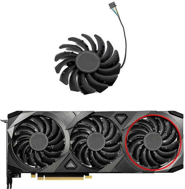 PLD09210S12HH 85mm RTX3080 쿨러 MSI Geforce Ti Ventus 3X 게임용 그래픽 카드 팬, 1개, 03 C Fan