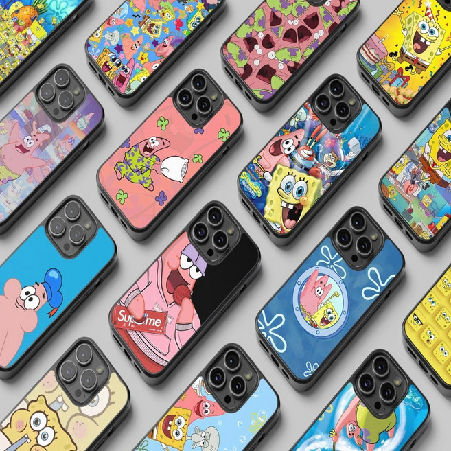 갤럭시S25 S25+ S25울트라 S25엣지 S25FE 스폰지밥 범퍼 케이스 집게사장 뚱이 징징이 핑핑이