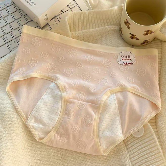 5A嬰兒棉經期防漏生理褲內褲女中腰純棉襠抗菌舒適包臀姨媽, XL120-140斤