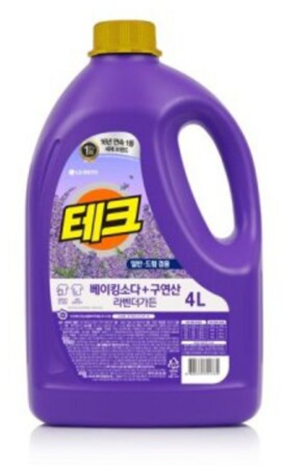 테크 베이킹구연산 세탁세제 4L(라벤더), 단일구성, 1, 4L