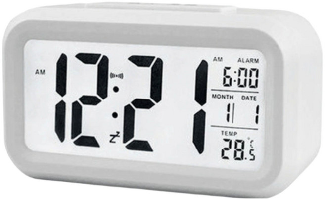 헬스와미 간편한 디지털 탁상 시계 LED 야간 시계 숫자 표시, 1개
