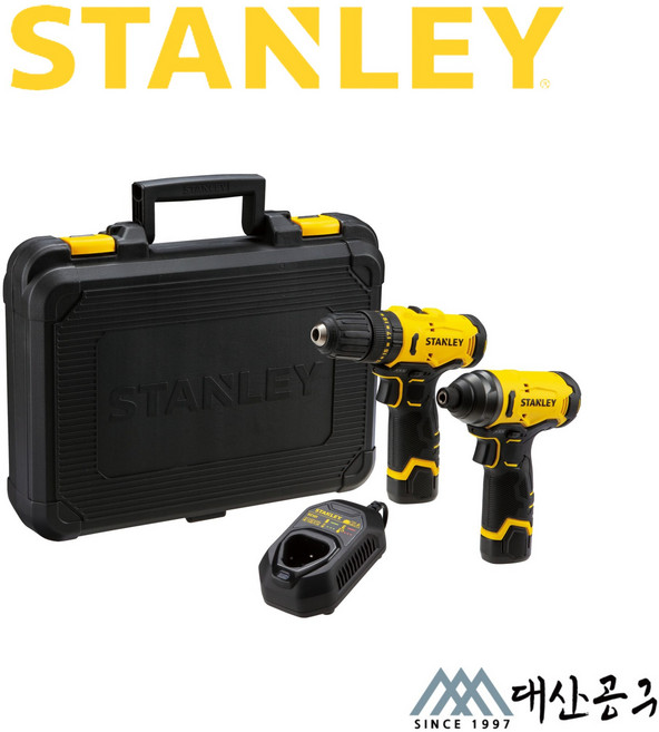 스탠리 SCHI10D2K 충전 콤보 키트 12V MAX 2.0Ah 배터리 2팩 햄머드릴 임팩드라이버 SCH10 SCI10