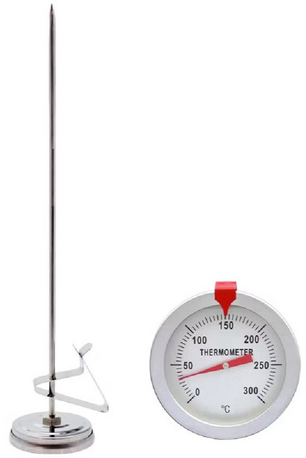 廚房料理溫度計 適用於烹調 測溫範圍 0-300°C, 銀, 1個