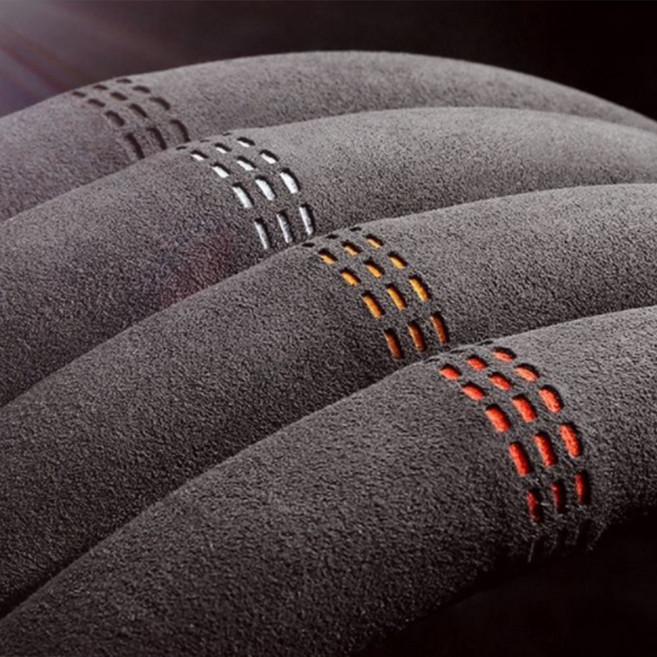 원형공용 미니쿠퍼 3세대 알칸타라샤무드 차량 핸들커버 고급 열선전달 그립감, 옐로우