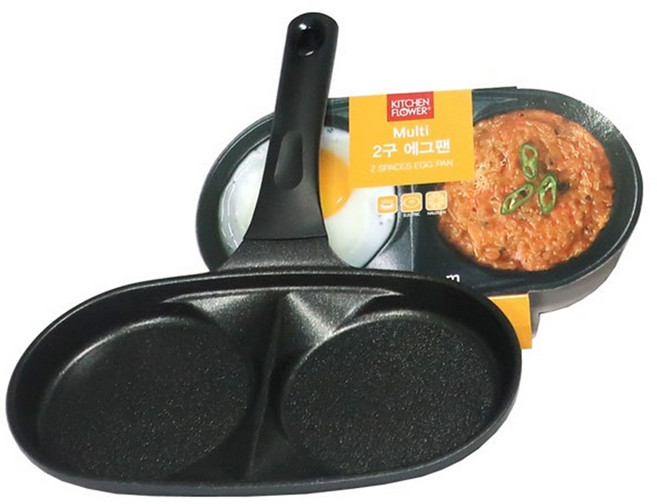 남양 계란팬 2구 알루미늄 샌드위치 계란 후라이팬 미니피자팬 가로23/세로13/손잡이16.5cm, 계란후라이팬, 1개