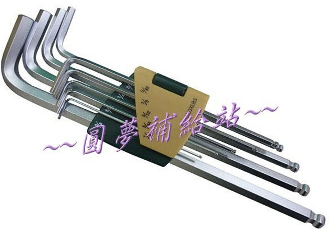 圓夢補給站 超長型六角球型扳手組(英制) L型扳手, 1個