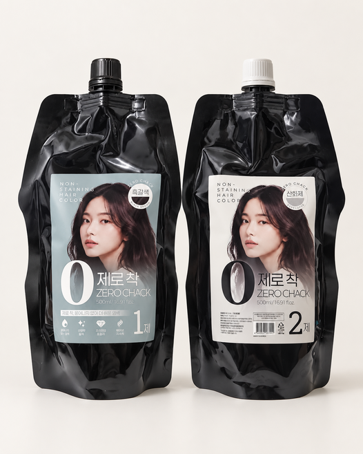 5위 - 피부에 묻지않는 쉬운 셀프 염색 흑갈색 대용량 흘러내리지 않는 스피드염색 제로착 1000g(1제500+2제5