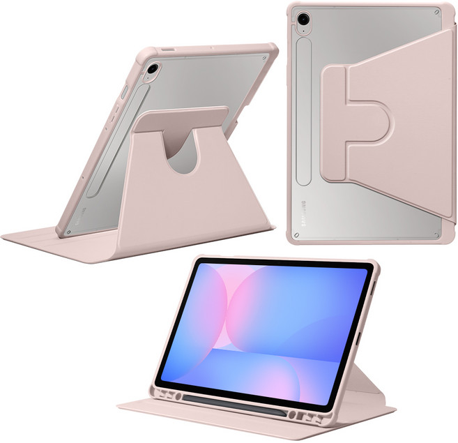 DANYCASE 아크릴 회전 가능 태블릿 커버 삼성 갤럭시 탭 케이스, 핑크, 1개