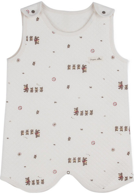 오가닉붐 곰가족 삼중지 보온 수면 조끼