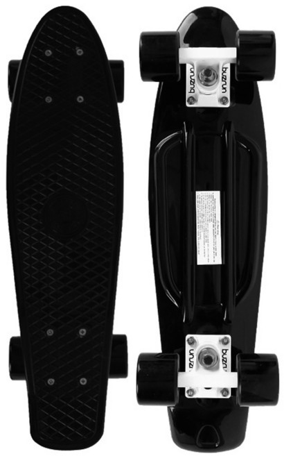 버즈런 KC인증 22.5 버즈라이더 크루져보드 스케이트보드 티툴사은품증정, 블랙, 1개