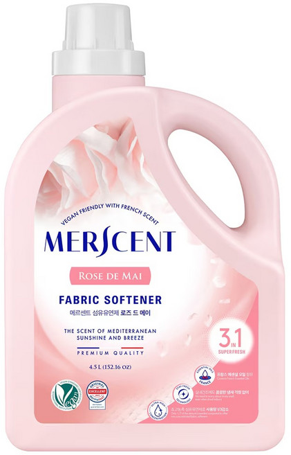코스트코 메르센트 비건 섬유유연제 4.5L 초고농축 대용량 실내건조, 1개