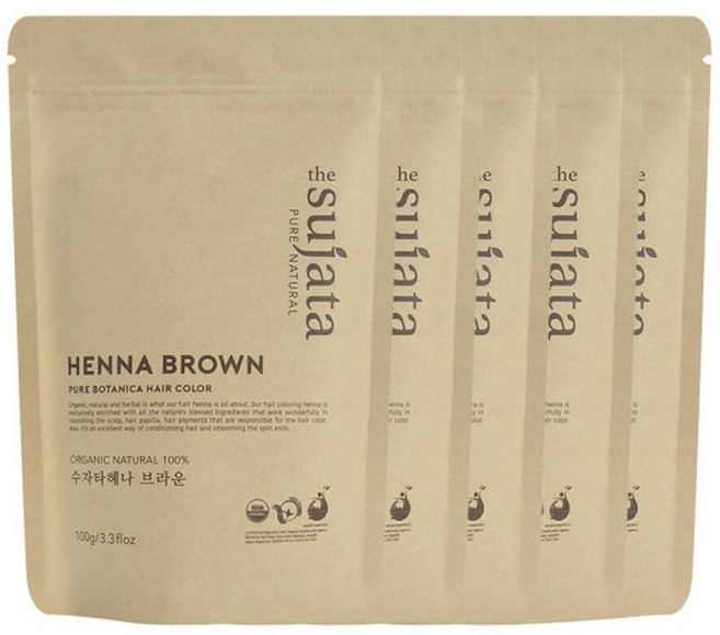 수자타헤나 5개세트-브라운5개+호호바오일30ml, 5개, 브라운