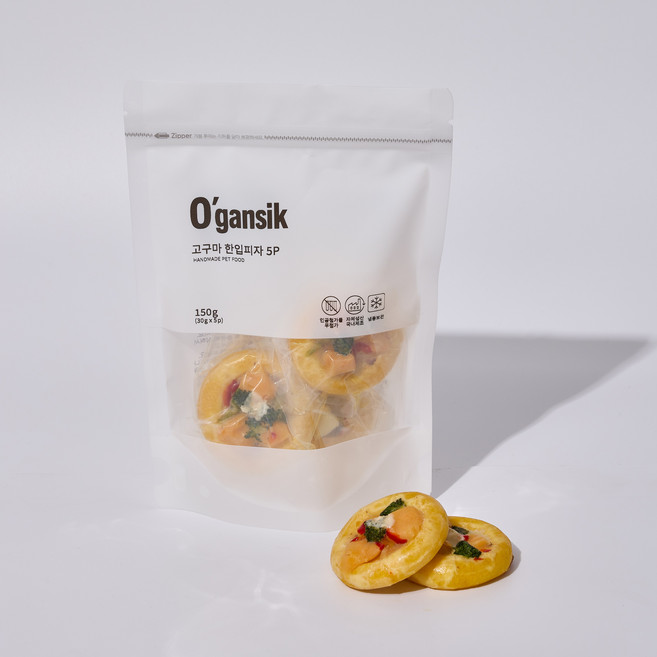 오간식 한입피자 고구마 150g (30g X 5p) 반려동물 강아지 건강 간식, 1개, 한입 고구마 피자