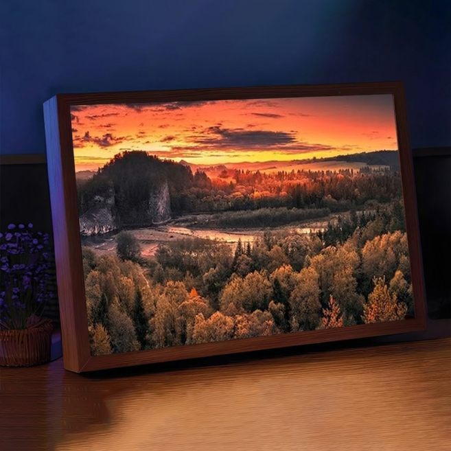 루미루아 매직 미러 액자 화장대거울 인테리어 무드등 센스있는 집들이선물, 알프스