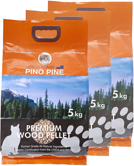 피노파인 프리미엄 유기농 우드 고양이 펠렛, 5kg, 3개, 무향